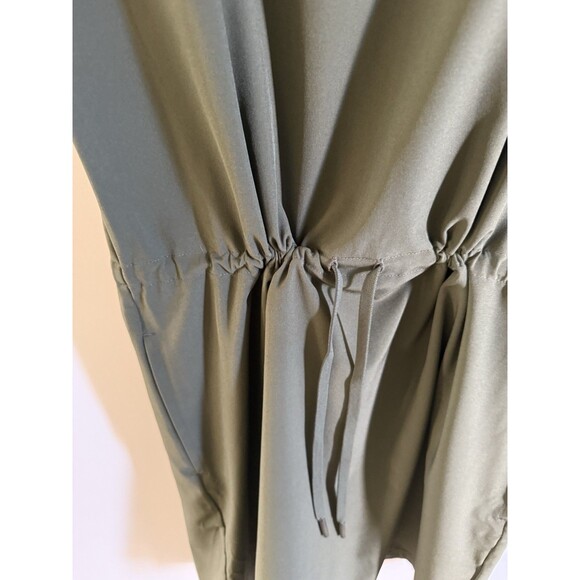 Womens Mondetta Performance Luxury Cinched Waist Army Green Dress Pockets Size S - Picture 3 of 6